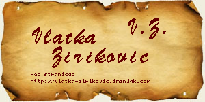 Vlatka Ziriković vizit kartica